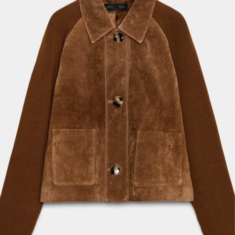 Zara Tan 100% Leather Jacket